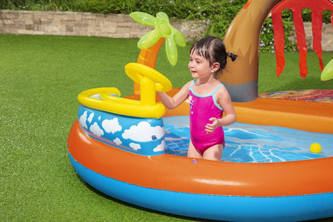 Lava Lagoon Play Pool Center With Slide 265x265x104cm