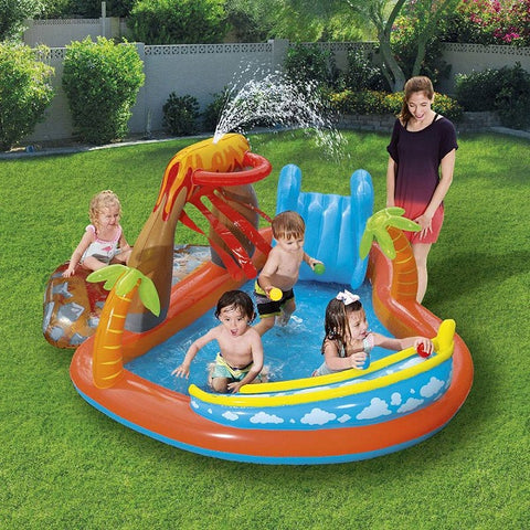 Lava Lagoon Play Pool Center With Slide 265x265x104cm