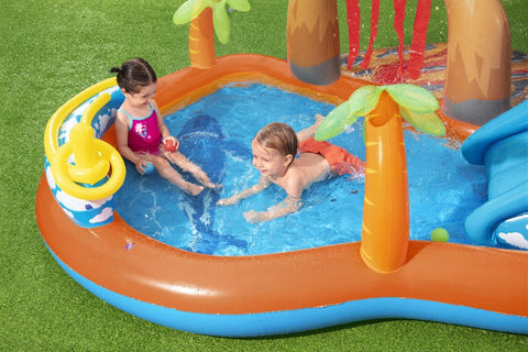 Lava Lagoon Play Pool Center With Slide 265x265x104cm