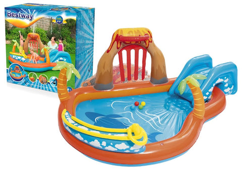 Lava Lagoon Play Pool Center With Slide 265x265x104cm