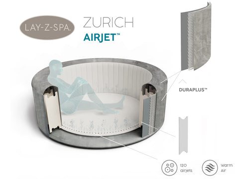 Lay-Z-Spa® Zurich EnergySense Airjet 180x66cm 4 Person