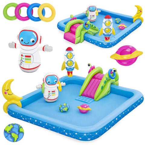 Little Astronaut Pool Play Center With Slide 228x206x84cm