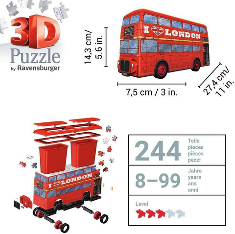 London Bus 3D Puzzle, 216 pieces