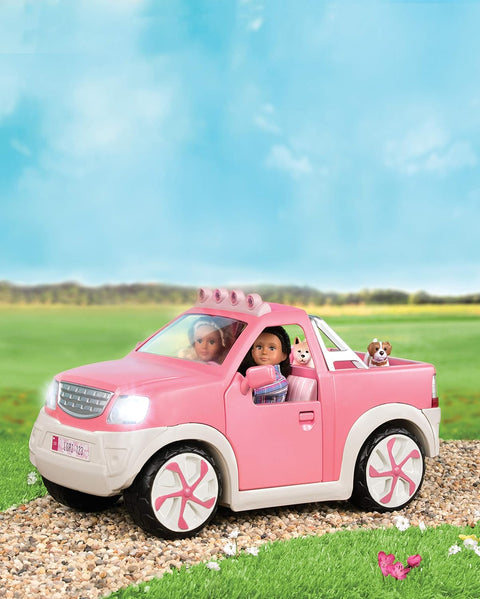 Lori Ride & Shine Pickup Truck Pink for 15cm Dolls