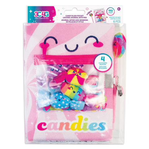 Make It Real Candy Plush Pocket Locking Journal with Pen