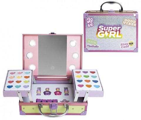 Martinelia Supergirl Makeup Case with Mirror and Led Lights