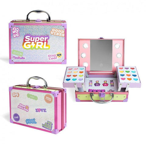 Martinelia Supergirl Makeup Case with Mirror and Led Lights