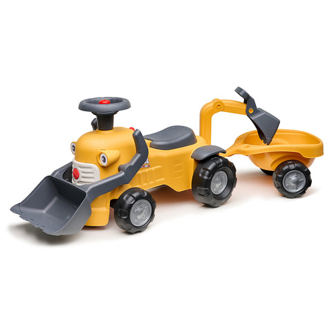 Marcel Excavator Ride-on with Shovel, Backhoe and Trailer