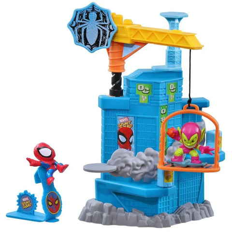 Marvel Stunt Squad Tower Smash Playset, Spider-Man and Green Goblin