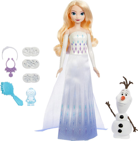Disney Frozen Elsa & Olaf Adventures With Elsa Doll, Olaf Figure, Moldable Sand & 4 Stampers