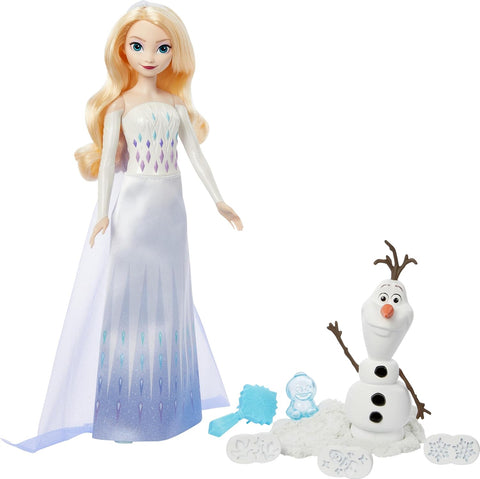 Disney Frozen Elsa & Olaf Adventures With Elsa Doll, Olaf Figure, Moldable Sand & 4 Stampers