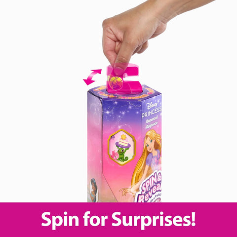 Disney Princess Rapunzel Fashion Doll Set, Spin & Reveal with 11 Surprises
