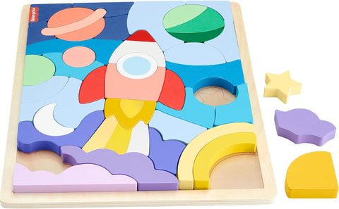 Fisher-Price Wooden Space Blocks Puzzle 42 Pieces