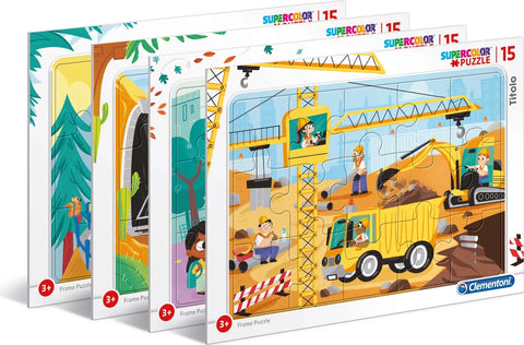 Means of Transport, Supercolor Frame Puzzle, 15 Pieces