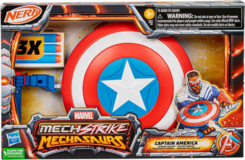 Mech Strike Mechasaurs Captain America with Redwing Mechasaur