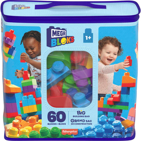 Mega Bloks First Big Building Bag Blue 60 Pieces