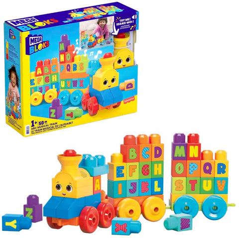 Mega Bloks First Builders ABC Musical Train Blocks 50 Pieces