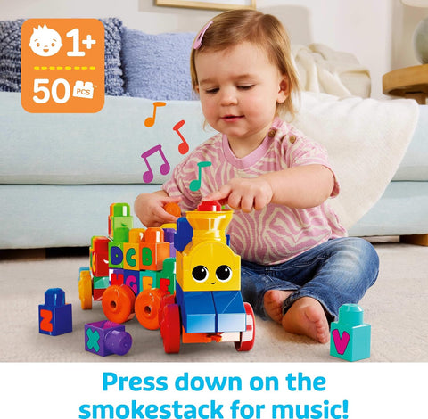 Mega Bloks First Builders ABC Musical Train Blocks 50 Pieces
