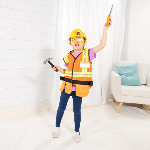 Melissa & Doug Construction Worker Costume Role Play Set