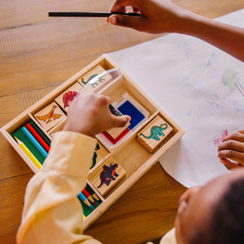 Melissa & Doug Wooden Stamp Set Dinosaurs