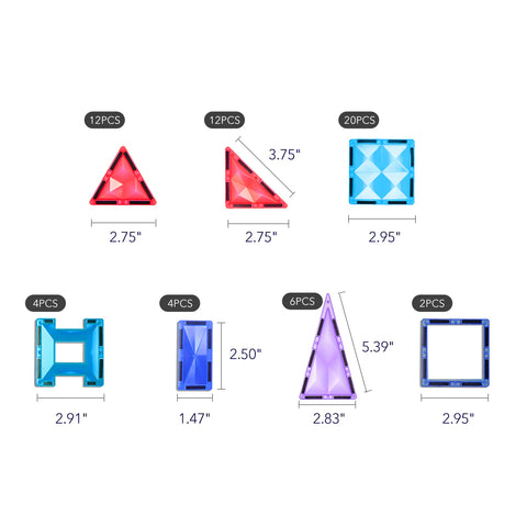 Mideer Colorful Magnetic Tiles 60 Pieces