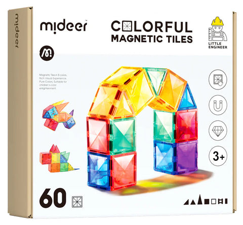 Mideer Colorful Magnetic Tiles 60 Pieces