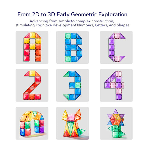 Mideer Colorful Magnetic Tiles 60 Pieces