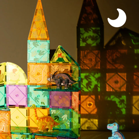 Mideer Colorful Magnetic Tiles Jurassic Adventure 48 Pieces