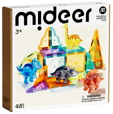 Mideer Colorful Magnetic Tiles Jurassic Adventure 48 Pieces