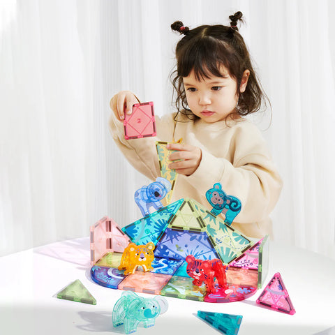 Mideer Colorful Magnetic Tiles Wonderful Forest 40 Pieces