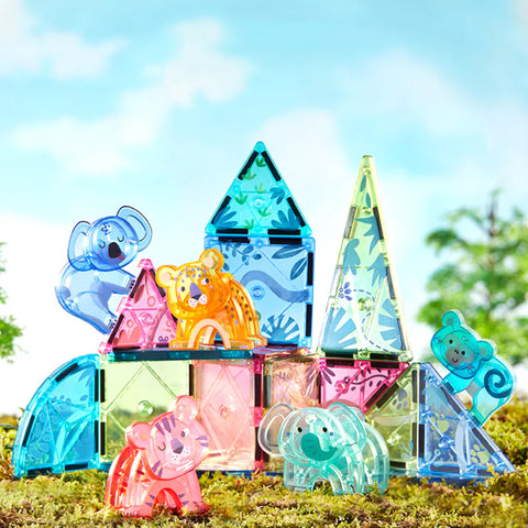 Mideer Colorful Magnetic Tiles Wonderful Forest 40 Pieces