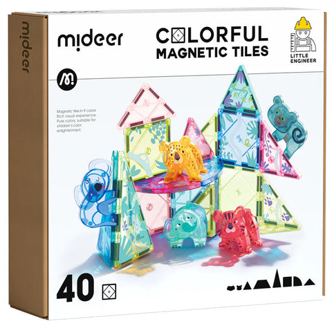 Mideer Colorful Magnetic Tiles Wonderful Forest 40 Pieces