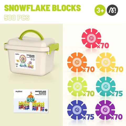 Mideer Colourful Snowflake Blocks 500 Pieces