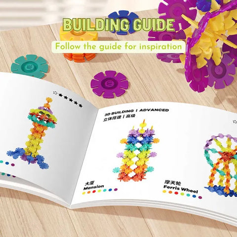 Mideer Colourful Snowflake Blocks 200 Pieces