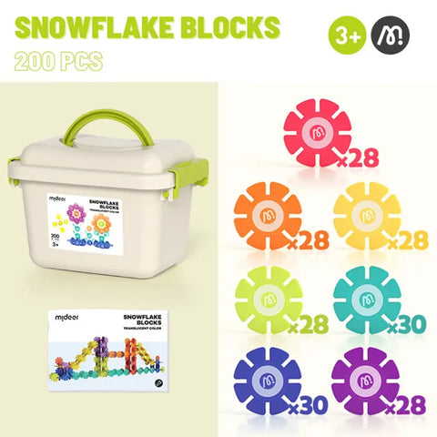 Mideer Colourful Snowflake Blocks 200 Pieces