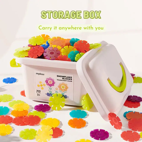 Mideer Colourful Snowflake Blocks 200 Pieces