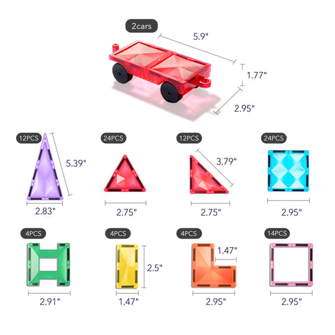 Mideer Distinctive Magnetic Tiles 100 Pieces