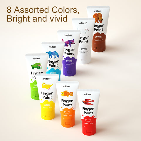 Mideer Finger Paint Tube Set 8 Colours