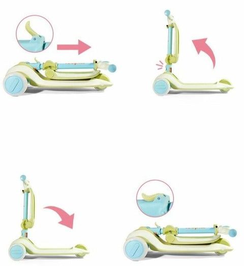 Mideer 2 in 1 Foldable Kick Scooter Green 1+ Years