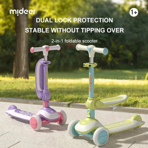 Mideer 2 in 1 Foldable Kick Scooter Green 1+ Years