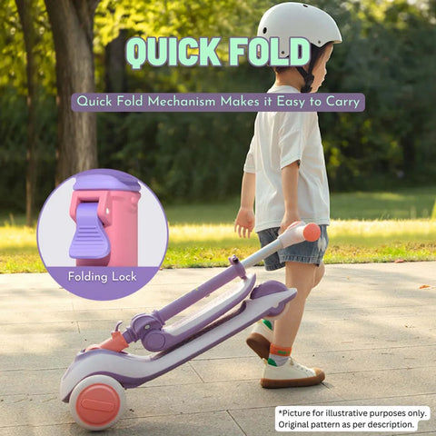 Mideer 2 in 1 Foldable Kick Scooter Purple 1+ Years