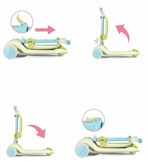 Mideer 2 in 1 Foldable Kick Scooter Purple 1+ Years