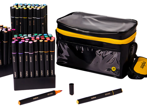 Mideer Let's Paint Dual Tip Oily Marker 120 Colors With Bag