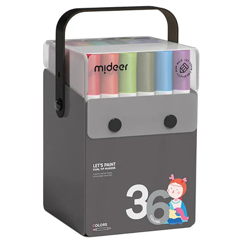 Mideer Let's Paint Translucent Dual Tip Markers 36 Colors