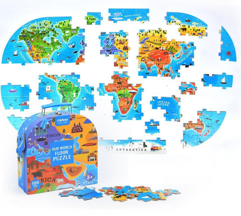 Mideer Our World Portable Puzzle Box 100 Pieces