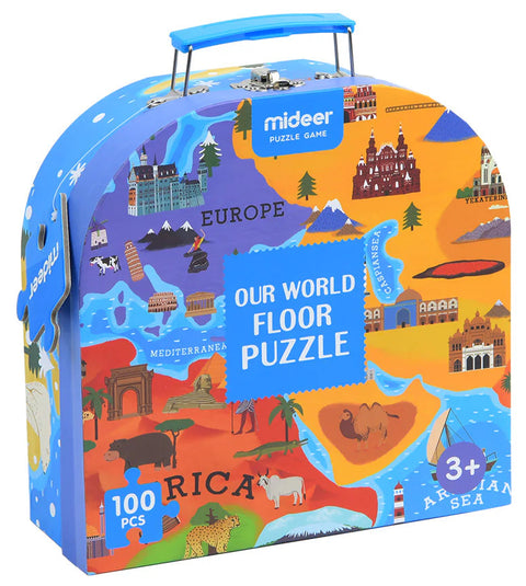 Mideer Our World Portable Puzzle Box 100 Pieces