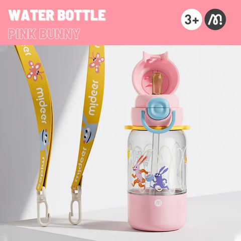 Mideer Portable Double Drinking Bottle Pink Rabbit 590ml