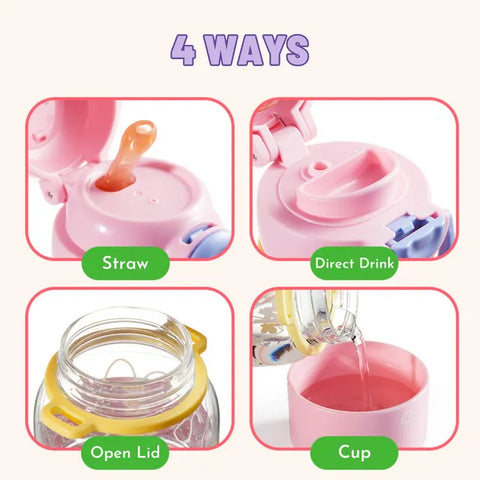 Mideer Portable Double Drinking Bottle Pink Rabbit 590ml