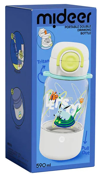 Mideer Portable Double Drinking Bottle Grey Kangaroo 590ml