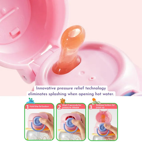 Mideer Portable Double Drinking Bottle Pink Rabbit 590ml